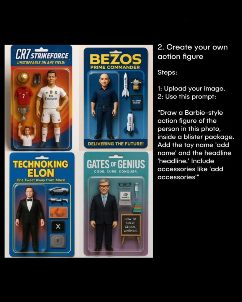 Images using the Create Your Own Action Figure Prompts
