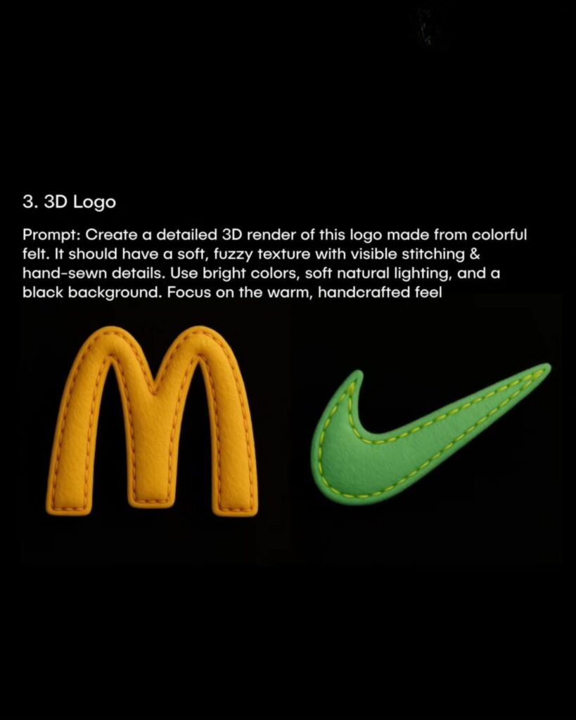 Images using the 3D Logo Prompts