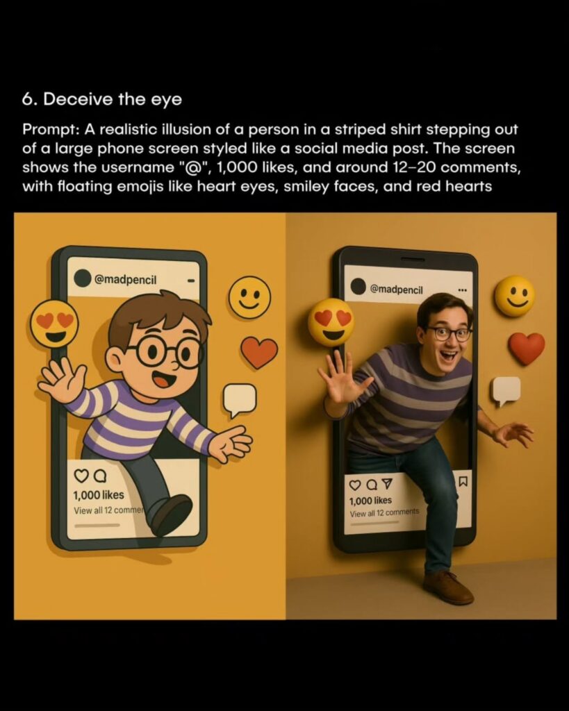 Images using the Deceive the Eye Prompt