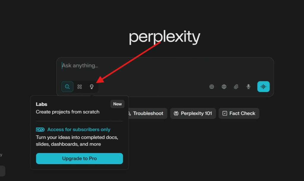 Start with Perplexity Labs.