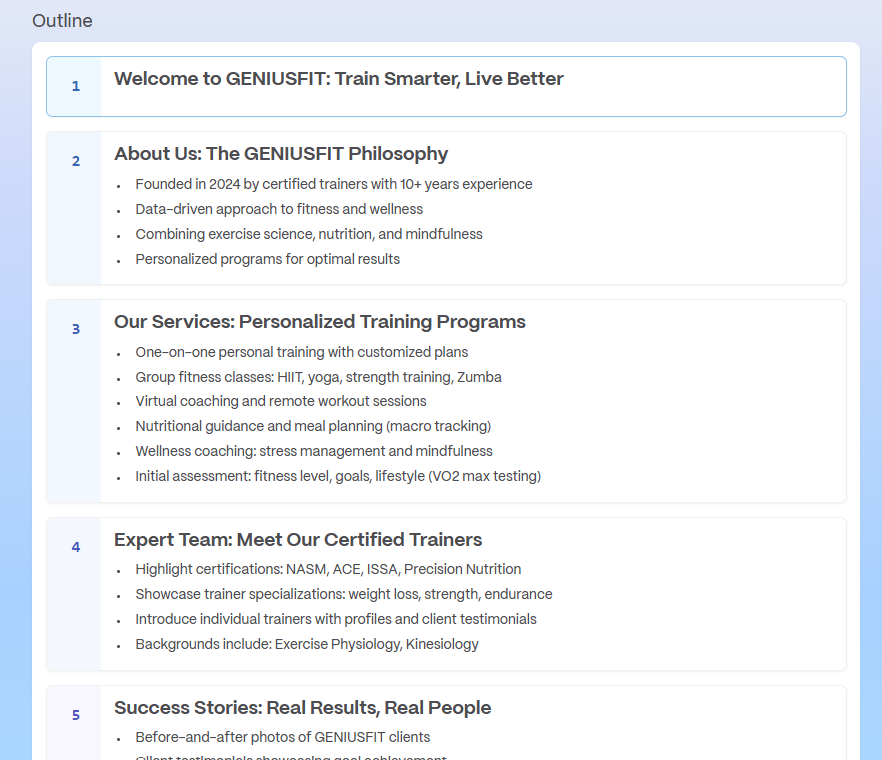 Outline and Structure Your Website with Gamma