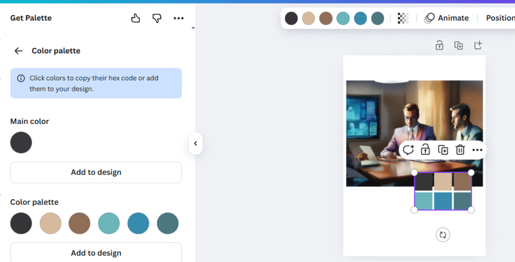 Get Palette Canva app – color palettes for designers