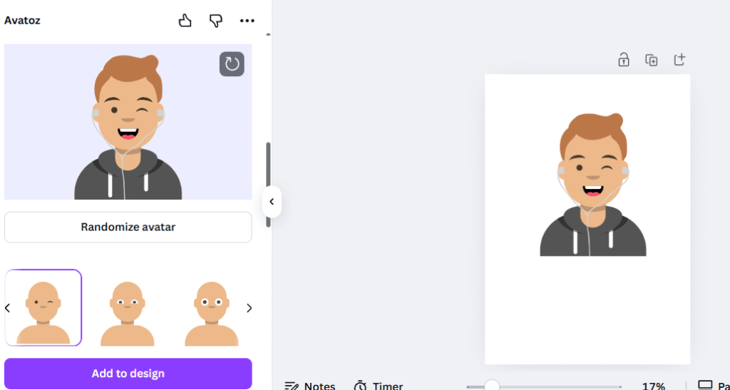 Avatoz avatar maker in Canva apps for teachers and students