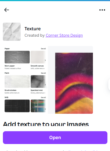 Texture effect added using Canva apps for designers