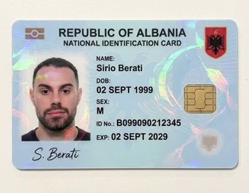 Example labeled “ID Card Generation + External Reasoning” showing a mock national identification card with a photo, name, date of birth, ID number, and signature, demonstrating AI-generated document design.