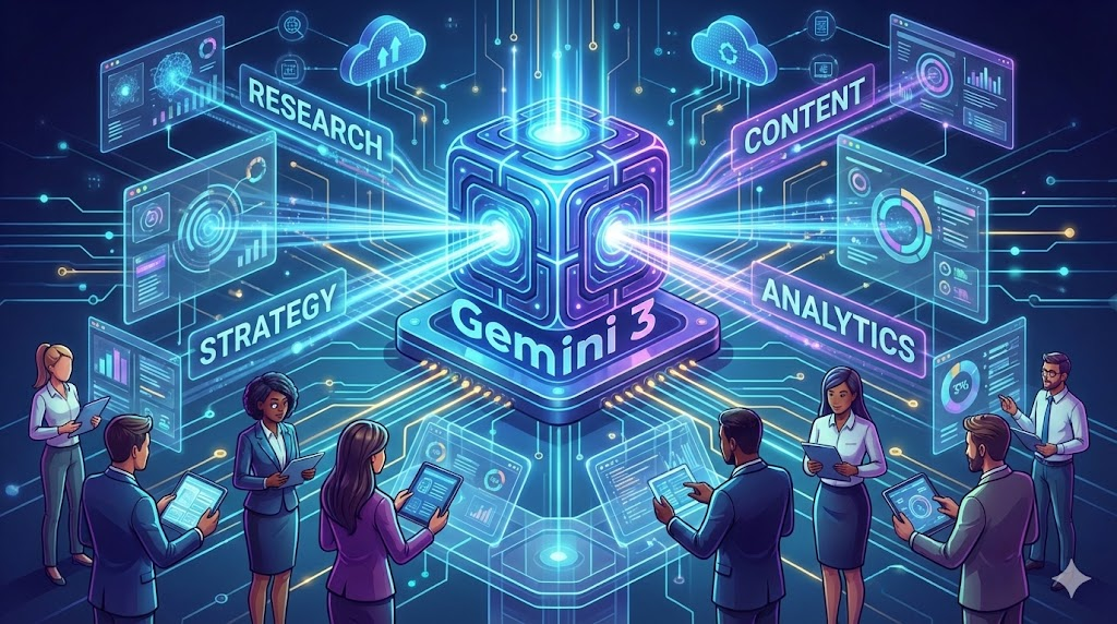 Gemini 3 modern marketing dashboard showing campaign insights
