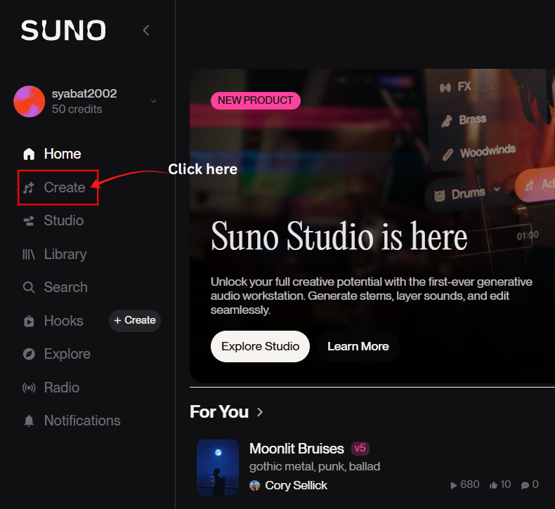 Masuk Ke Laman Web SUNO
