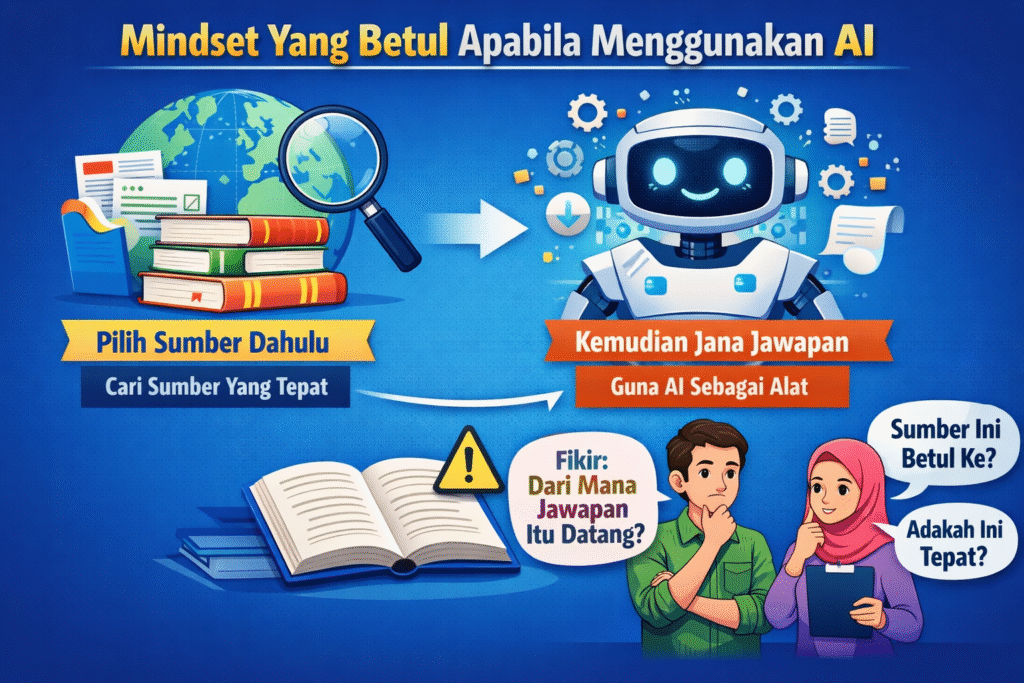 illustrasi Mindset Yang Betul Apabila Menggunakan AI
