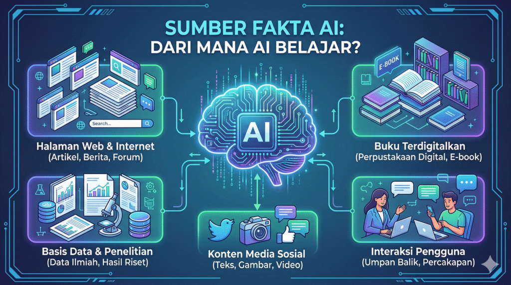 ILLUSTRATION SUMBER FAKTA AI: DARI MANA AI BELAJAR?
