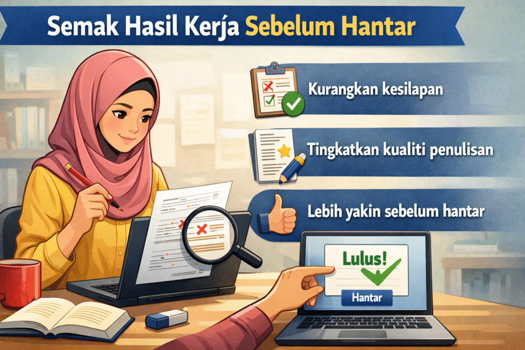 7. Semak Hasil Kerja Sebelum Hantar